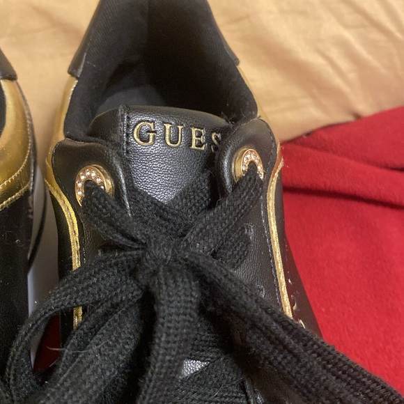 Guess Black and Gold Platform Sneakers - Picture 10 of 13